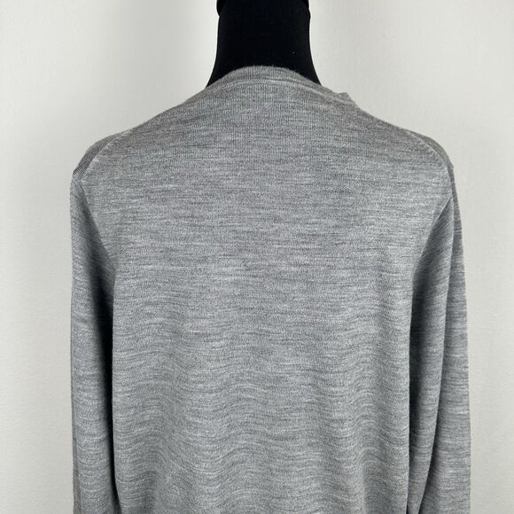 Muji Cardigan Womens Extra Large Grey 100% Wool Washable Japan Minimalist Casual - Picture 7 of 13